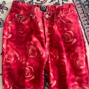 Gorgeous Red rose pants